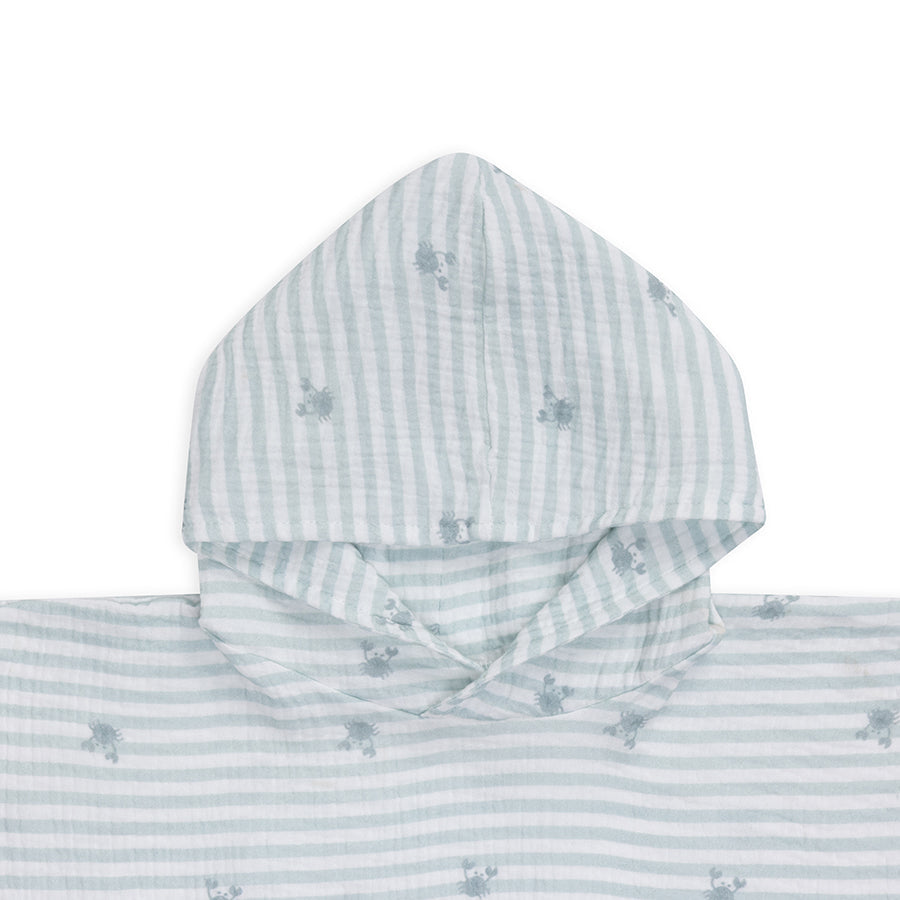 Crabby | Plage hydrophile vert blanc Poncho 52 x 52 cm