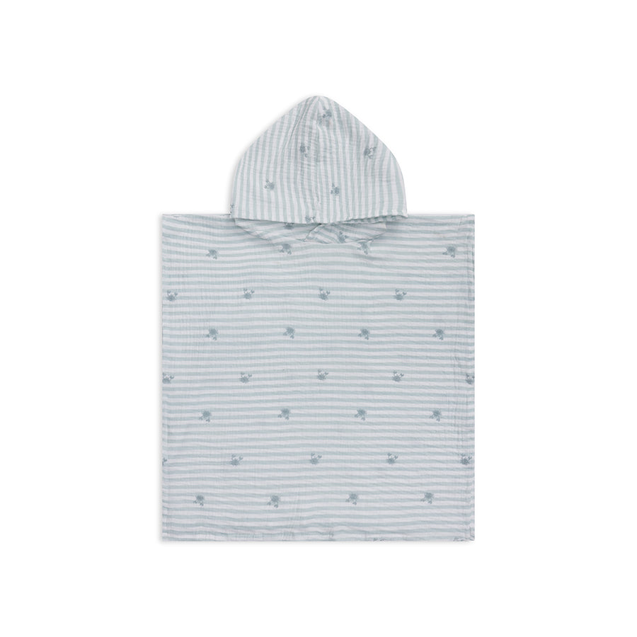 Crabby | Plage hydrophile vert blanc Poncho 52 x 52 cm