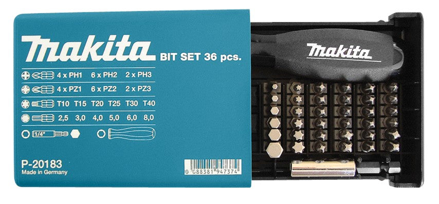 Makita accessoires jeu d'embouts de tournevis 38 pièces - p-20183