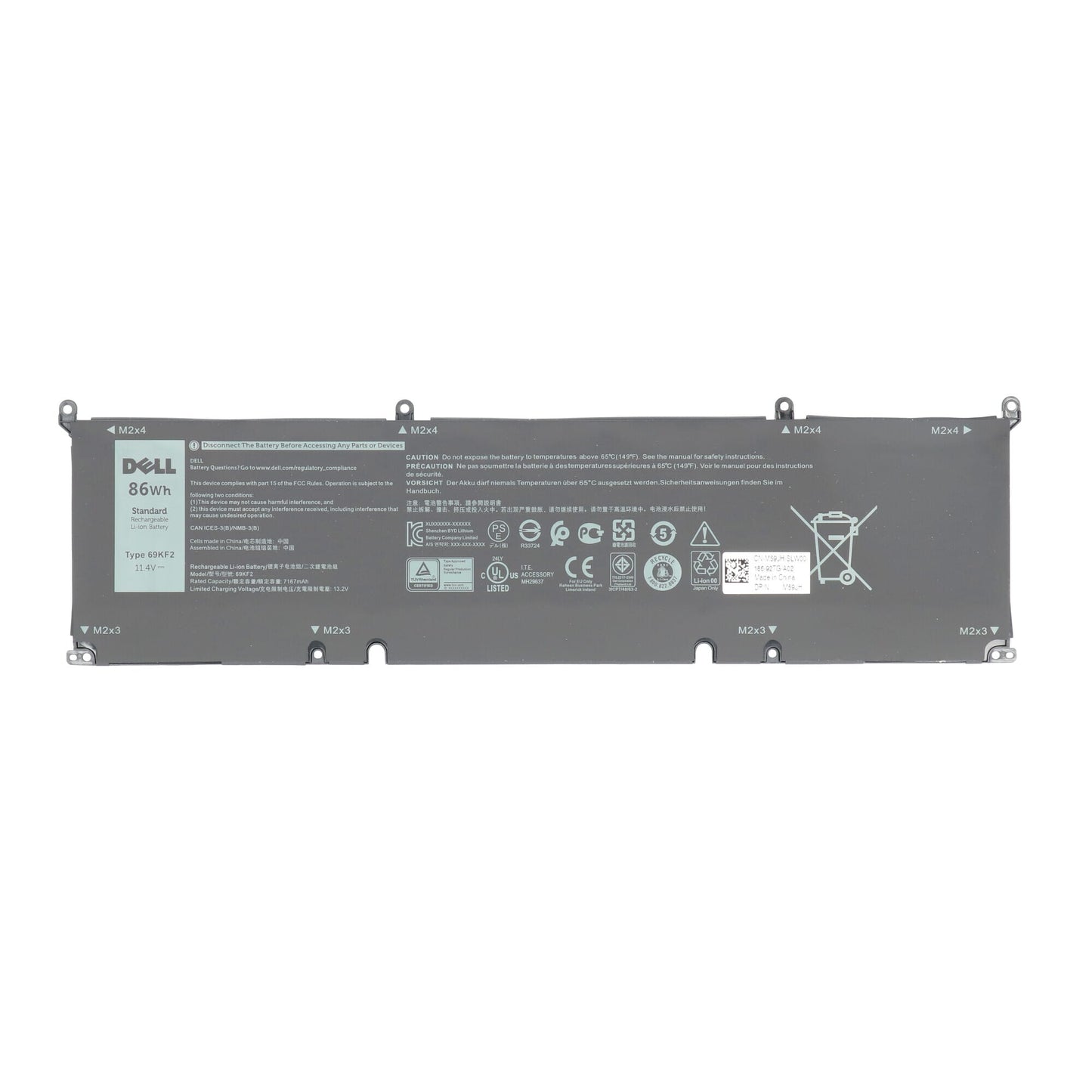 Batterie d'ordinateur portable Dell 86wh