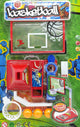 Balle de panier de jouets des os sur carte, tire le ballon dans le panier