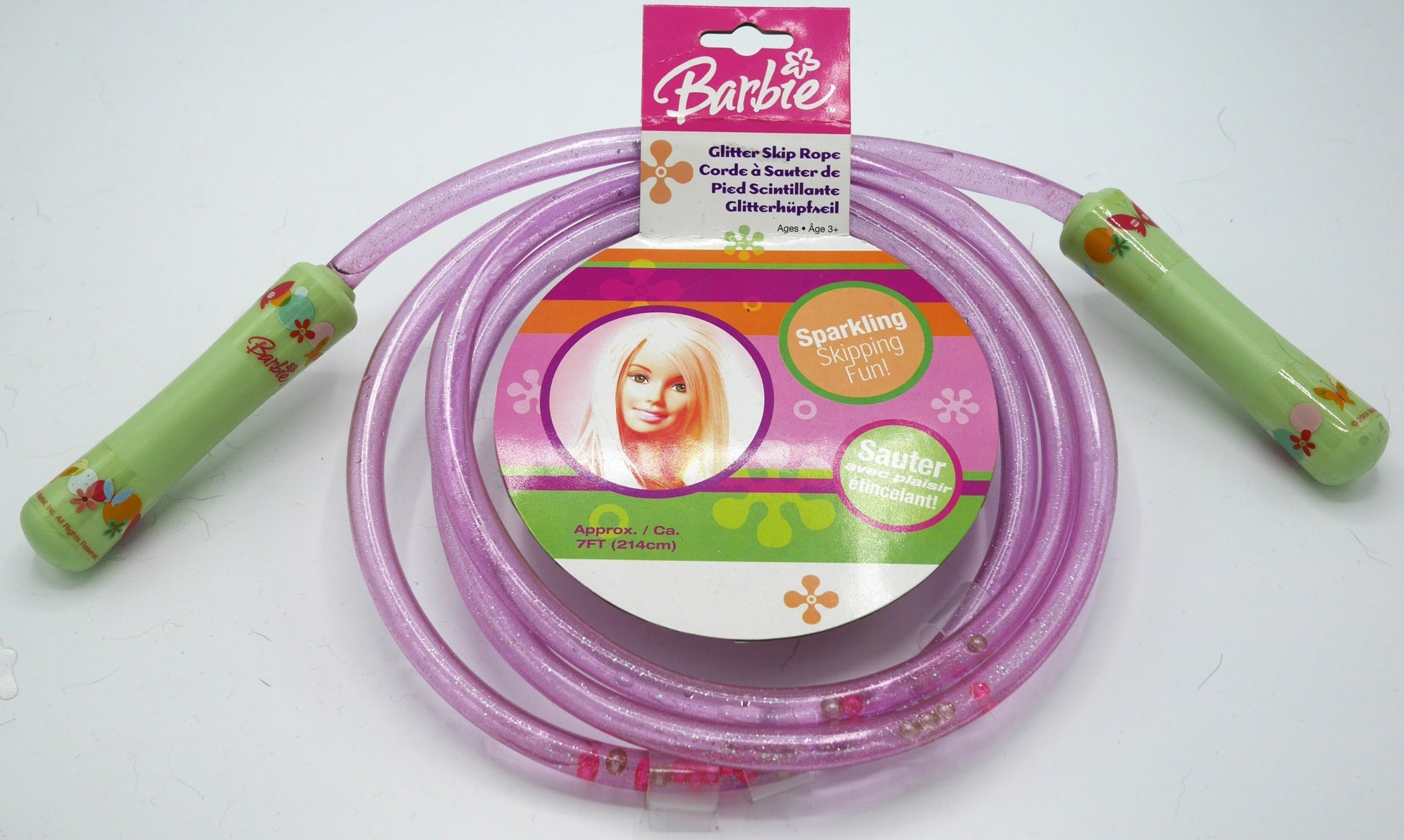 corde à sauter 214 cm de long avec corde pailleté en plastique