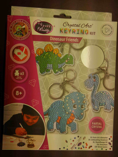 Porte-clés de peinture de diamants dinosaurus