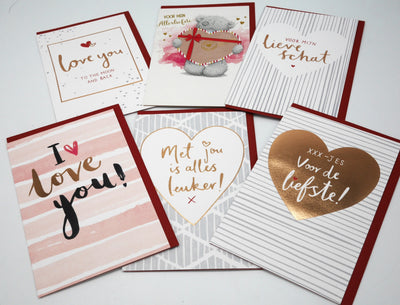 6 cartes de la Saint-Valentin ensemble de 6 cartes d'amour différentes