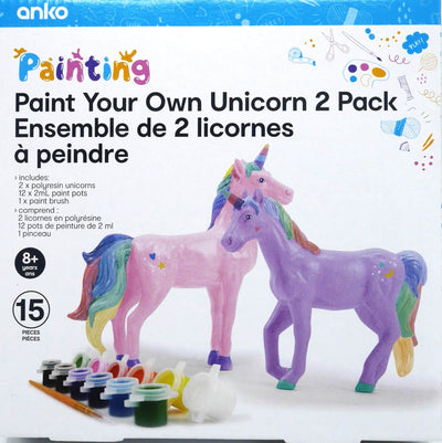 2 licornes de résine poly pour peindre dans vos propres couleurs.