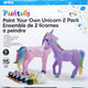 2 licornes de résine poly pour peindre dans vos propres couleurs.