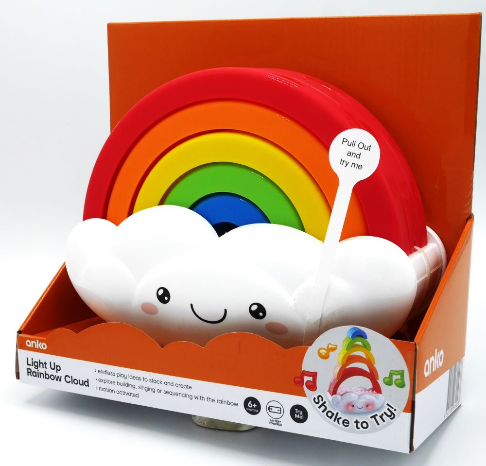Playgo Light et sonne un nuage arc-en-ciel avec des arches d'empilement.