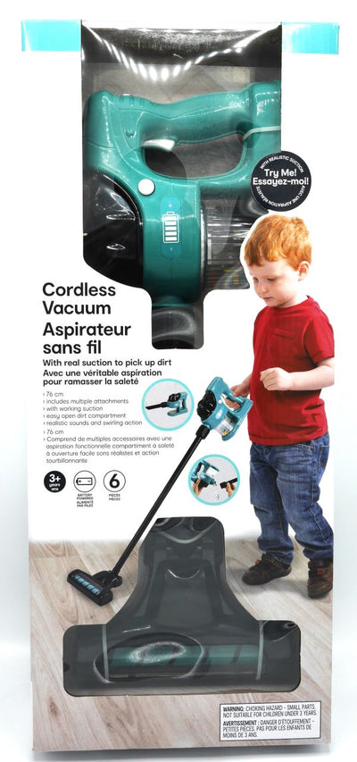 Aspirateur de jouets Playgo avec des sons Sucking Power et 2 pièces de conception.