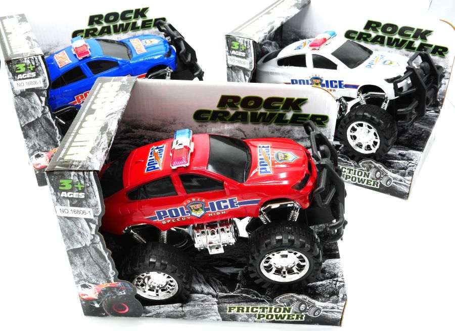 Car Jonotoys Rock Crawler Police en 3 couleurs différentes.