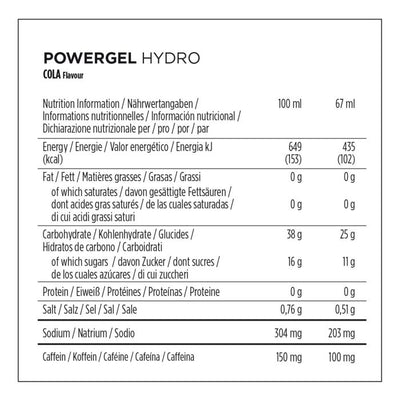 Powerbar powergel hydro (24 x 67ml) - cola (caféine)