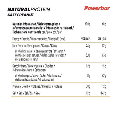 Powerbar protéine naturelle (18 x 40gr) - croquant salé aux cacahuètes