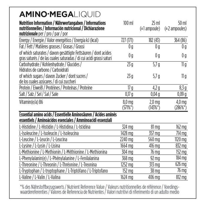 Méga liquide aminé Powerbar (20 x 25ml)
