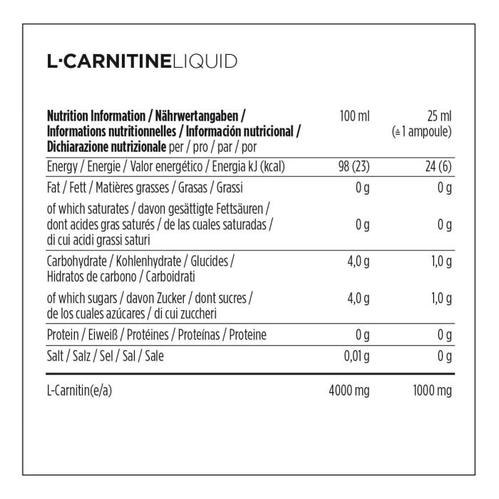Powerbar l-carnitine liquide (20 x 25ml)