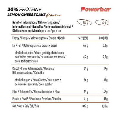 Powerbar 30% protéines+ (15 x 55gr) - cheesecake au citron
