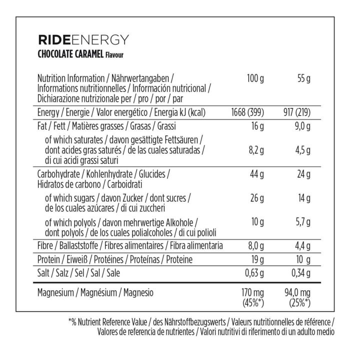 Powerbar ride energy (18 x 55gr) - caramel au chocolat