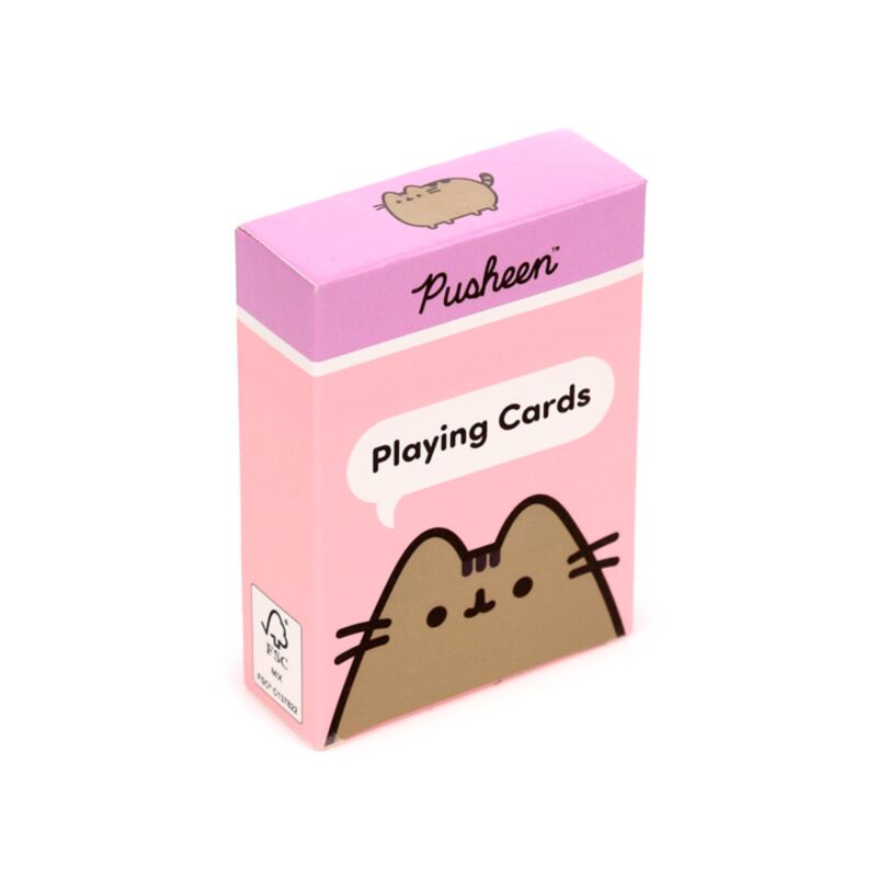 Pushen le chat jouant au jeu de carte de carte