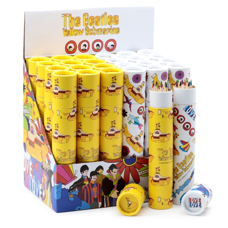 The Beatles Yellow Submarine - Grand cuire à dessin 12 crayons de couleur