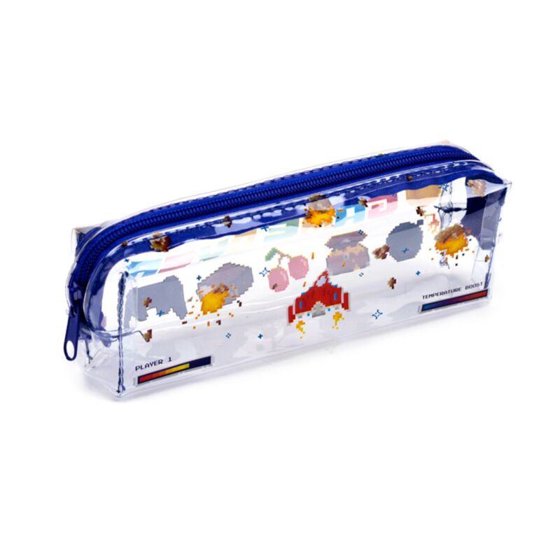 Jeu sur une tasse de crayon transparent transparent
