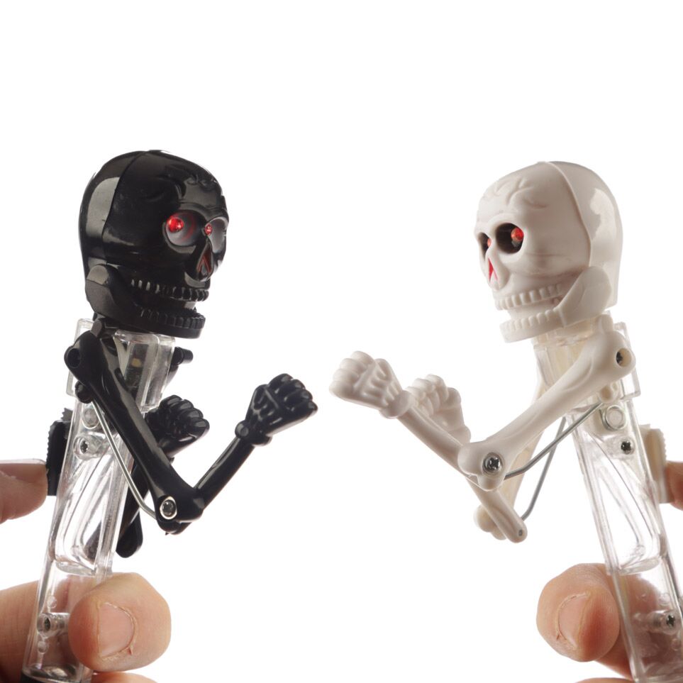 Stylo en plastique Boxende Skull - noir