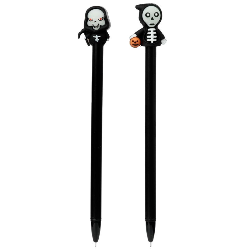 Glow in the Dark Speker Skeletons Fine écrivain stylo - noir