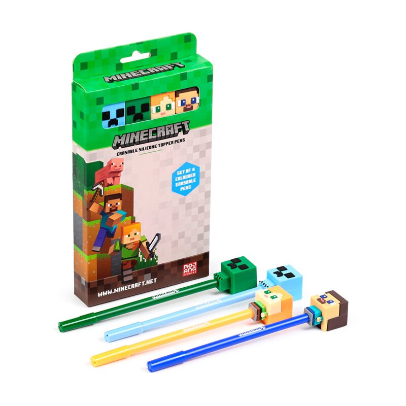 Lot de 4 stylos effaçables minecraft chibi top