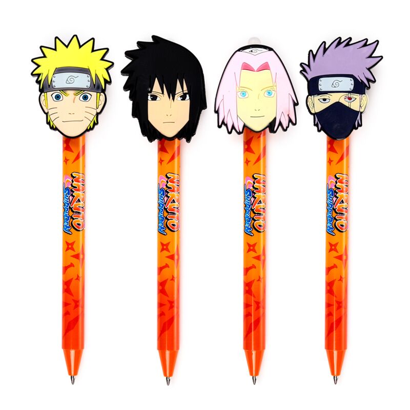 Stylo effaçable à encre avec décoration Naruto en PVC.