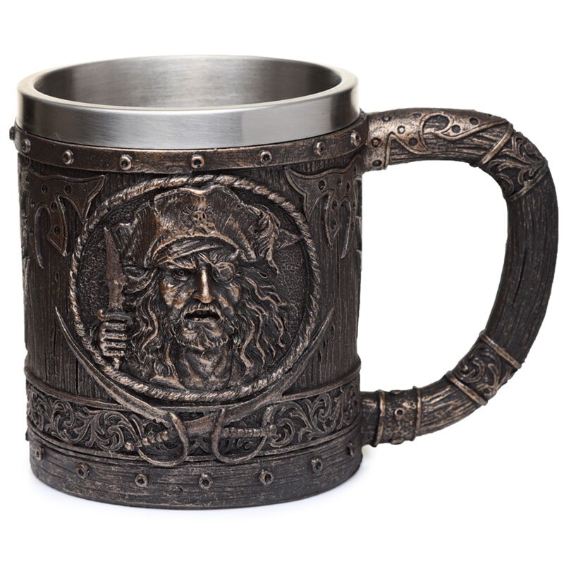 Chasse de bière pirate de bois décoratif brossé en or brossé décoratif