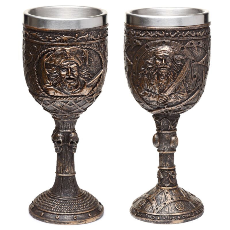 Effet en bois en or brossé décoratif tasse de consommation de pirate