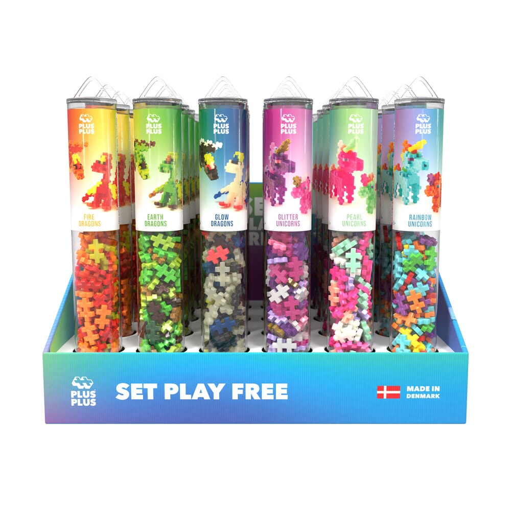 Plus plus plus plus-plus présentoir tube 24 pcs dragons licornes (7521)