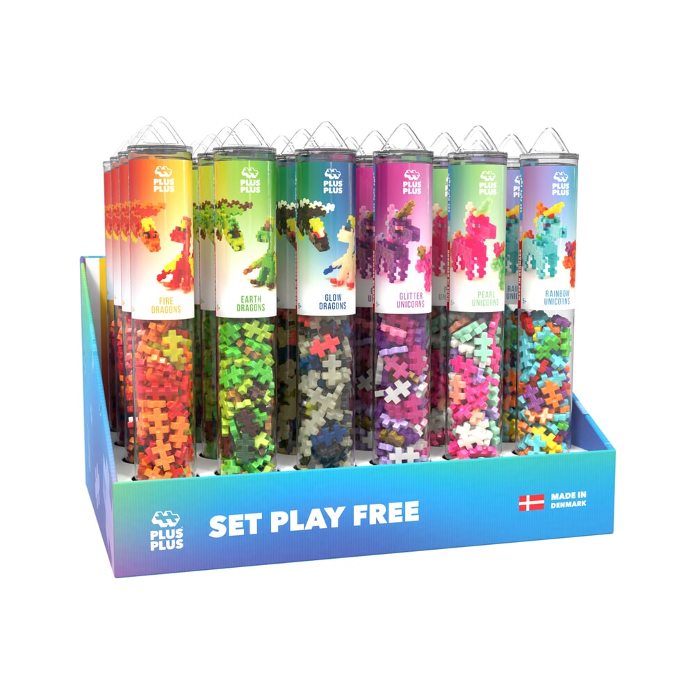 Plus plus plus plus-plus présentoir tube 24 pcs dragons licornes (7521)