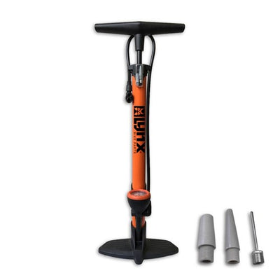 pompe à vélo avec manomètre 6 Bar orange