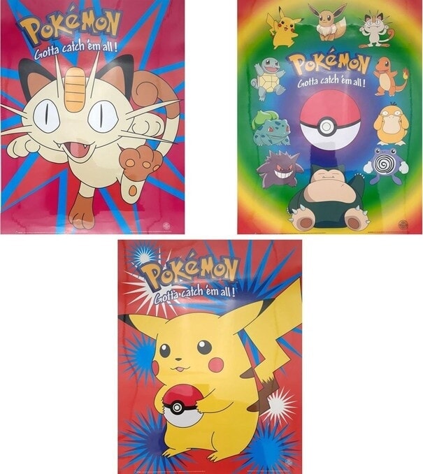Pokémon poster de luxe pokémon set 3 en assortiment 50 x 40 cm plastifié