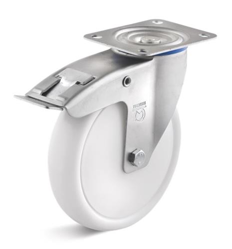 Torwegge roulette pivotante avec frein polypropylène ø160 plastique