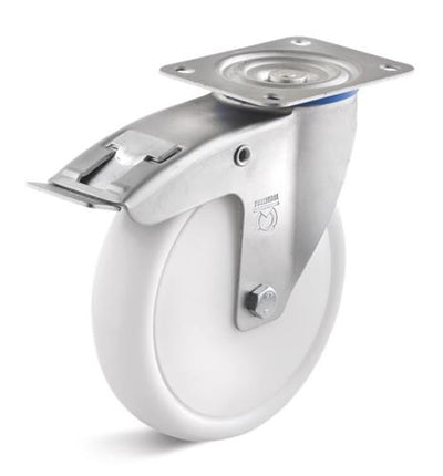 Torwegge roulette pivotante avec frein polypropylène ø125 plastique