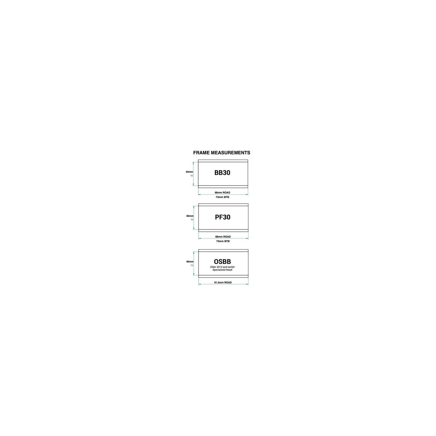 Adaptateur de branche inférieur de Praxis M24 BB30 PF30 MTB 73 mm