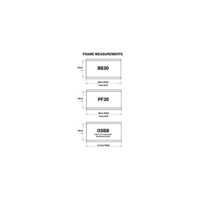 Adaptateur du support inférieur Praxis M30-Thru BB30 PF30 MTB 73 mm