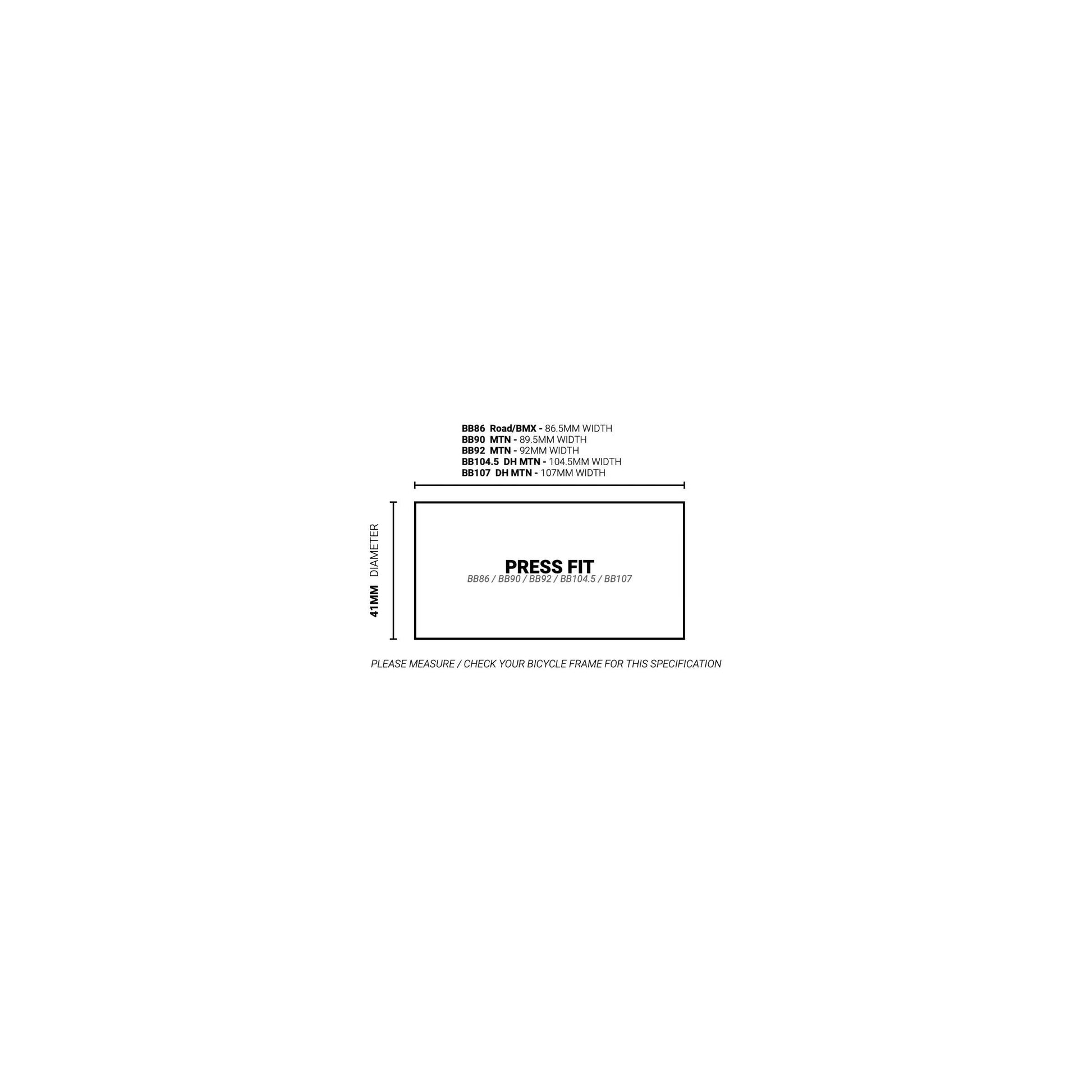 Adaptateur de violation inférieure Praxis M30-Thru BB86 Road BB90 BB92 MTB