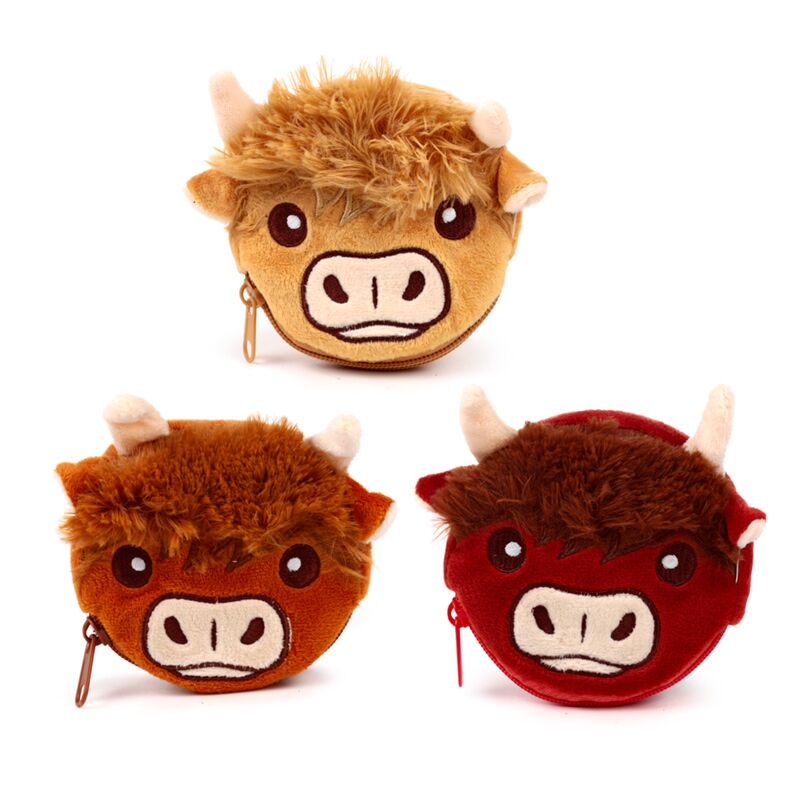 Highland Coo Cow Mini Kleingeld Beurs