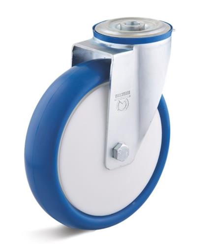 Roue pivotante Torwegge PU ø160 fixation par boulon en plastique