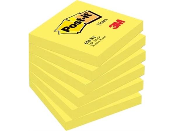 Notes Post-it, 100 feuilles, ft 76 x 76 mm, jaune fluo