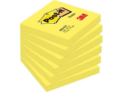 Notes Post-it, 100 feuilles, ft 76 x 76 mm, jaune fluo