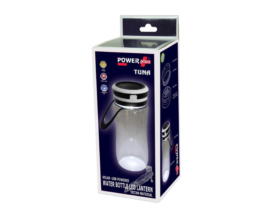 Bouteille d'eau puissante avec cellule solaire et éclairage LED