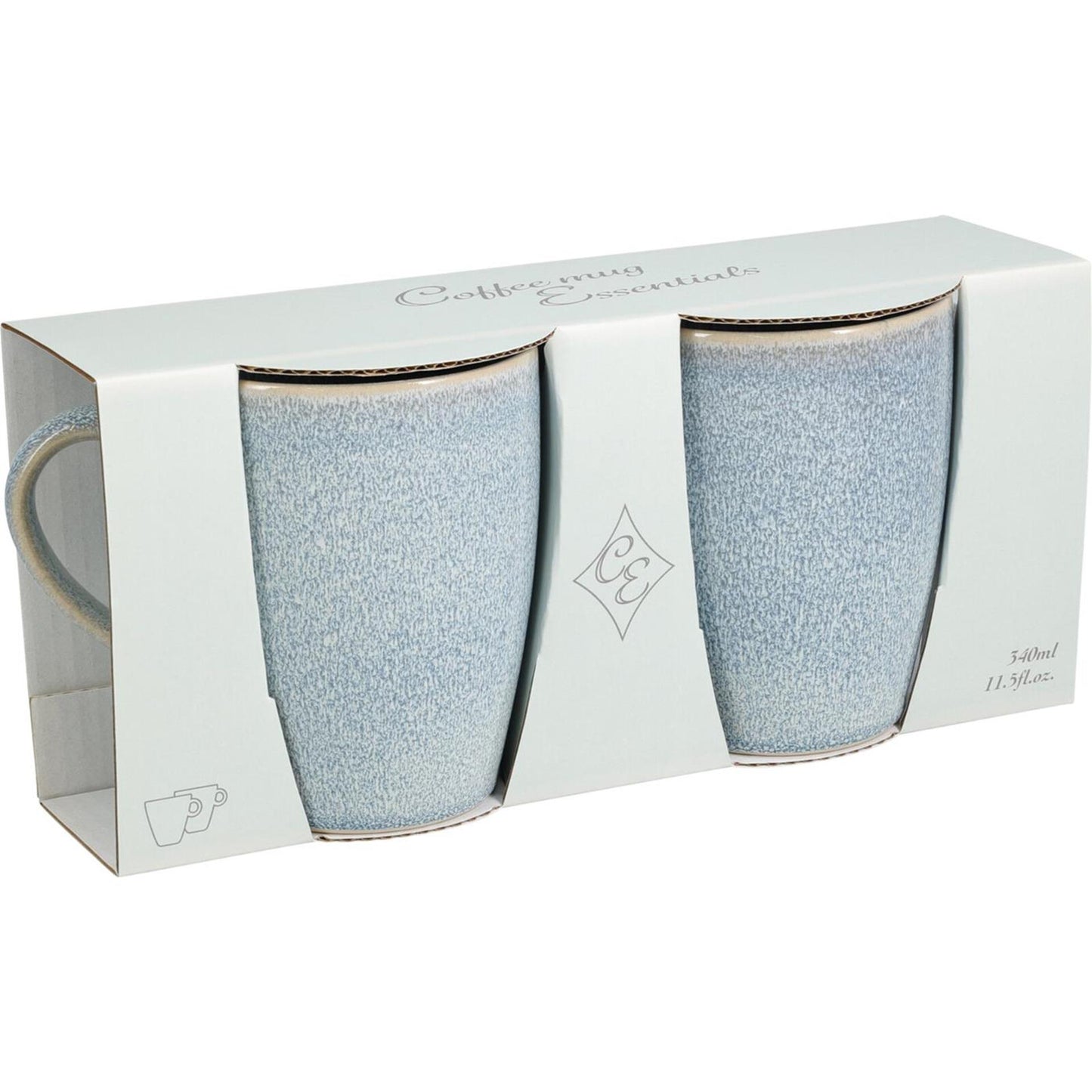 Z1 lot de 2 mugs faïence grès 340ml