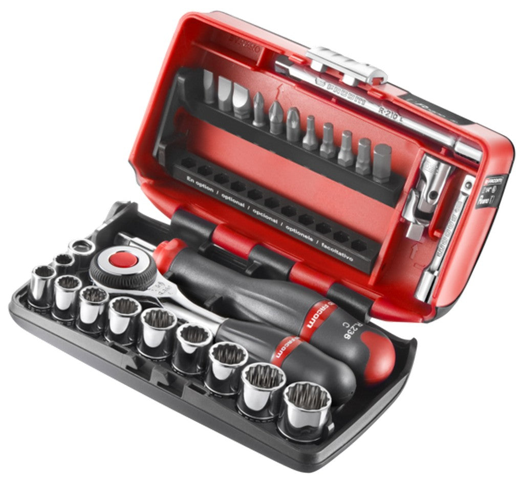 Boîte à douilles Facom 12 pans à cliquet avec poignée rotative 1 4 pouces - r.360nano-u112