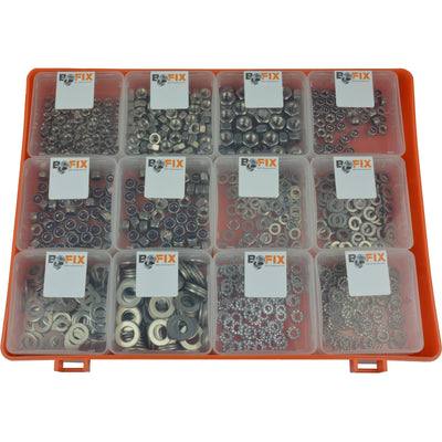 Bofix tri 12dlg. Anneaux + noix en acier inoxydable