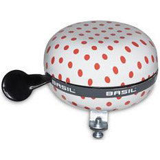 Basil Polkadot - sonnette de vélo - blanc rouge