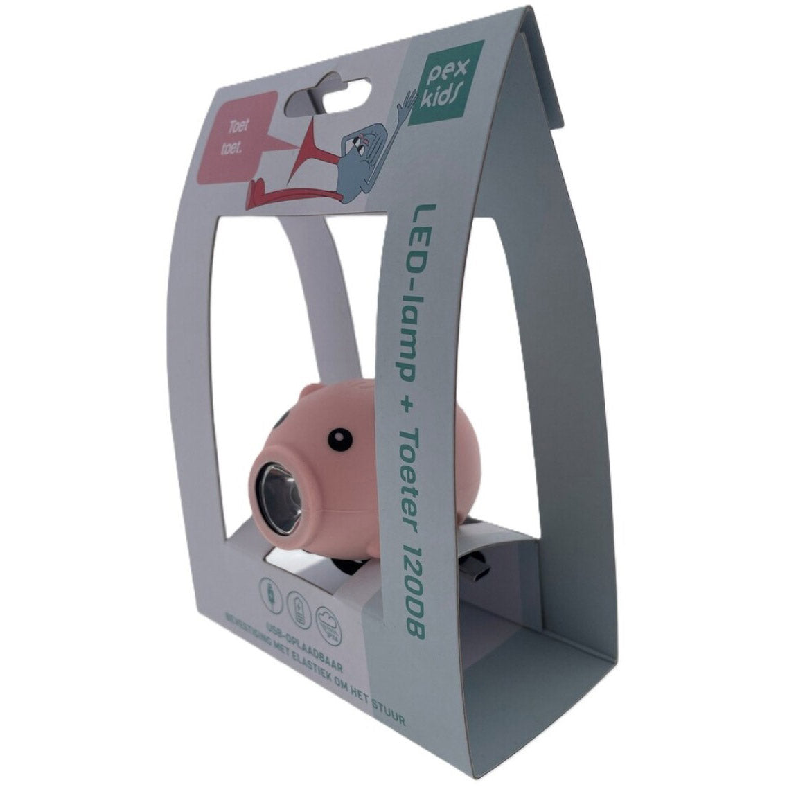 Pexkids Lampe LED cochon avec corne, rechargeable par USB, rose