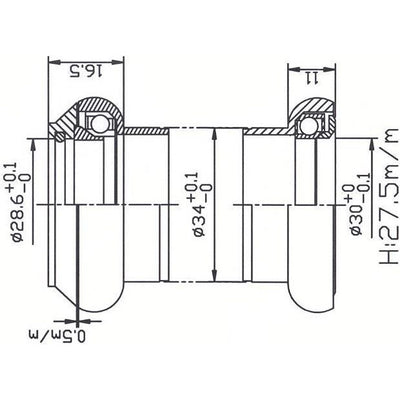 Jeu de direction Tecora1 1 8-inch ahead cartr alu 30.0 taper polished