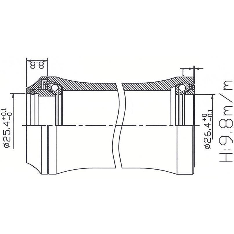 Tecora Headset1 inch integ. 45x45 26.4 cartg.noir