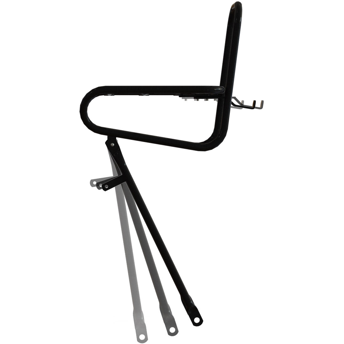 Steco porte-bagages avant lisse 25cm boulon de couronne noir mat